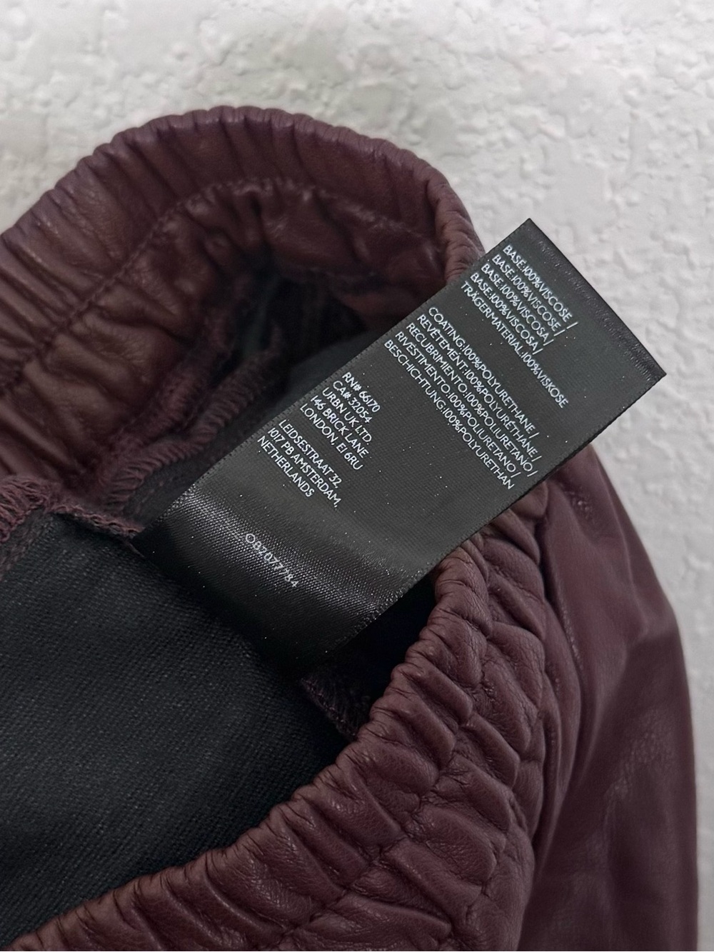 Pilcro Anthropologie Izzie Faux Leather Ankle Barrel Pant Plum Brown Size Small - Picture 7 of 7